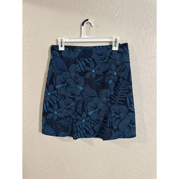 Y Ripskirt Blue Hawaiian Maui Moonlight Wrap Beach Tropical Mini Skirt - Picture 4 of 10